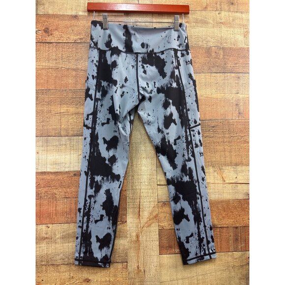 Zyia Active Black & Gray Splatter Print High-Waisted Leggings With Side Pockets - Picture 4 of 7